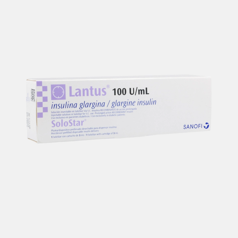Lantus SoloStar 100 UI/mL Pluma 3 mL - Insulina Glargina