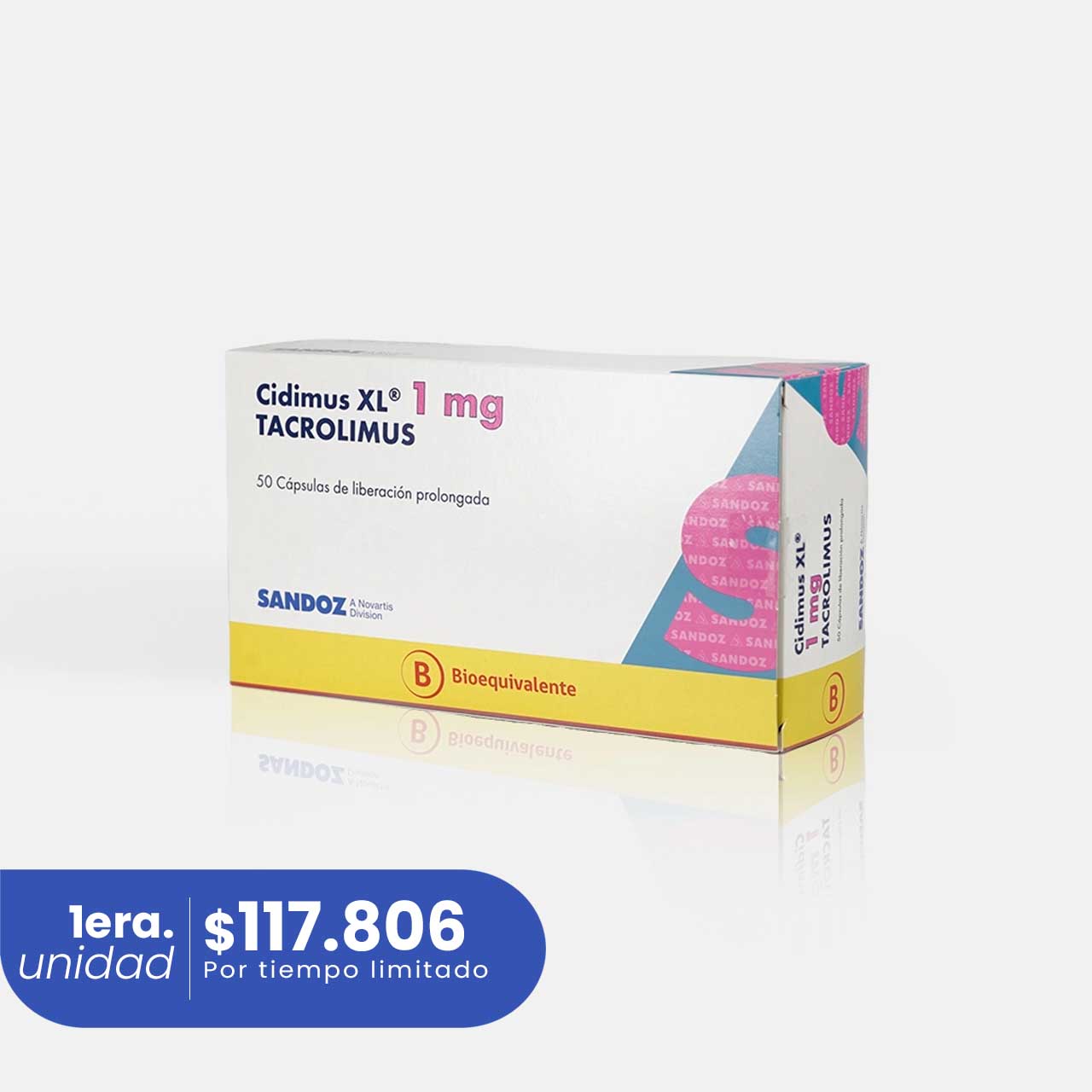 Cidimus XL 1 mg x 50 Cápsulas - Tacrolimus