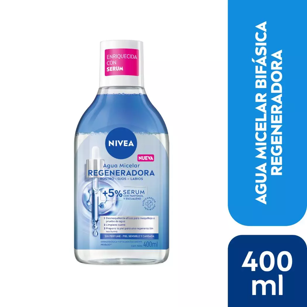 Nivea Micelar Regeneradora 400 ml - Agua Micelar con Sérum