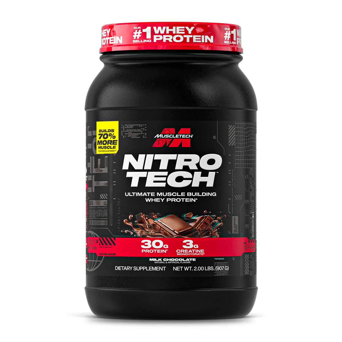 Muscletech Nitro Tech Ultimate Milk Chocolate 2 lbs - Proteína + Creatina