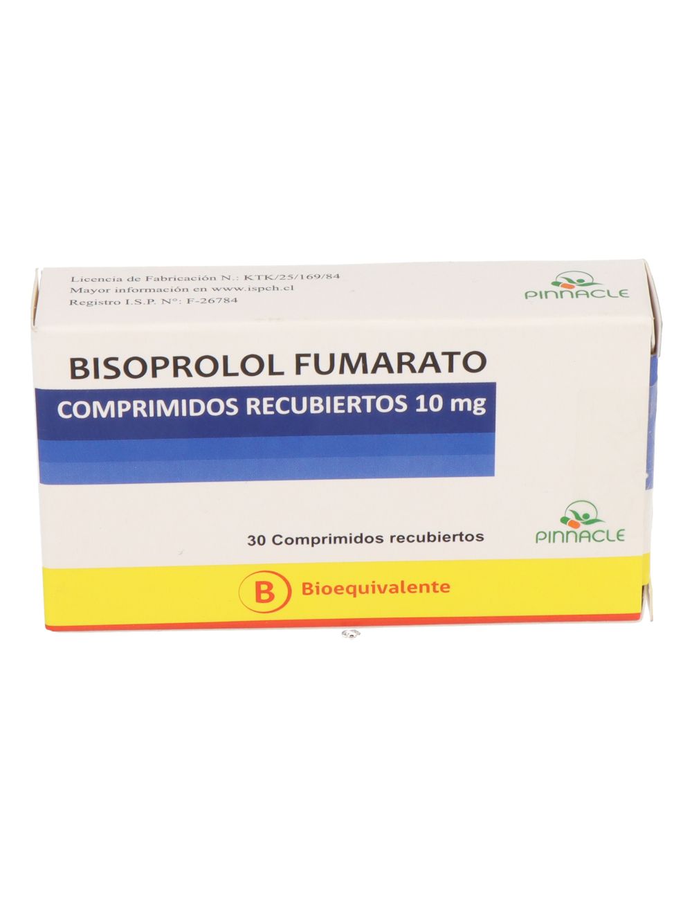 Bisoprolol Fumarato 10 mg x 30 Comprimidos Recubiertos - Pinnacle