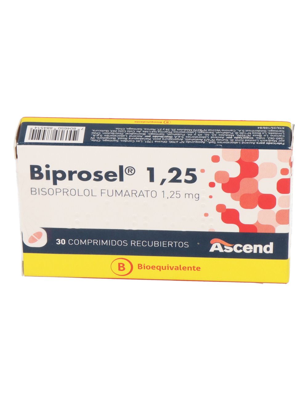 Biprosel 1.25 mg x 30 Comprimidos Recubiertos - Bisoprolol
